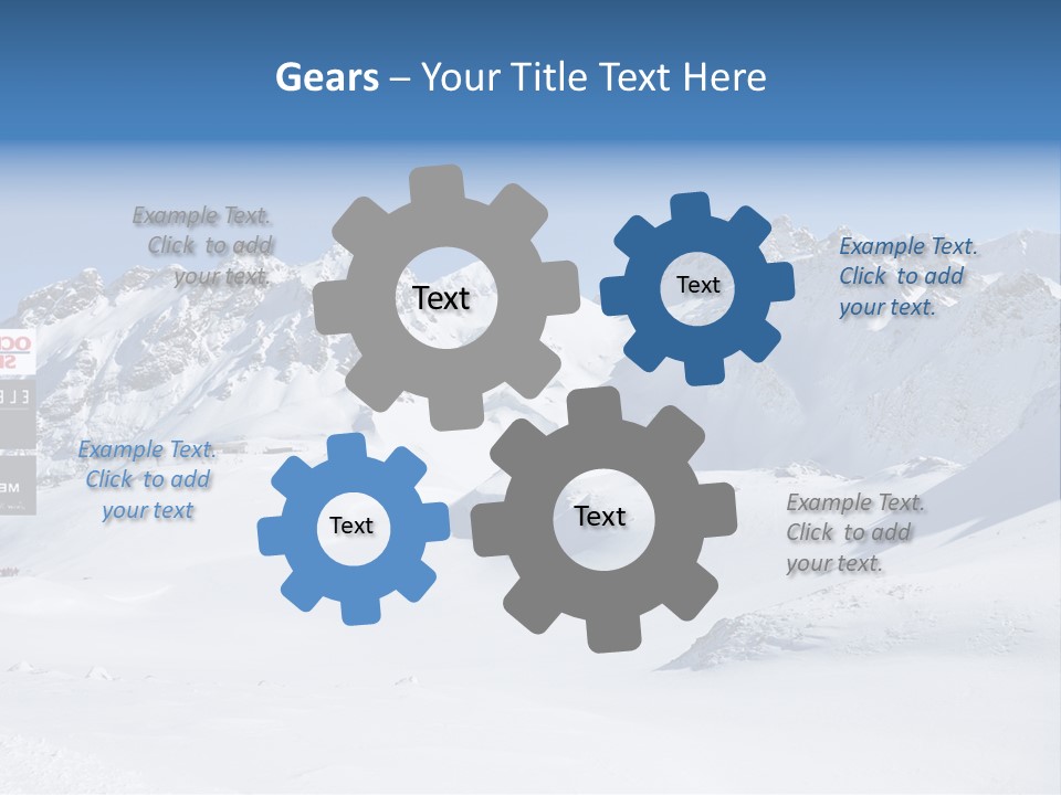 A Snowy Mountain Range With A Street Sign In The Foreground PowerPoint Template