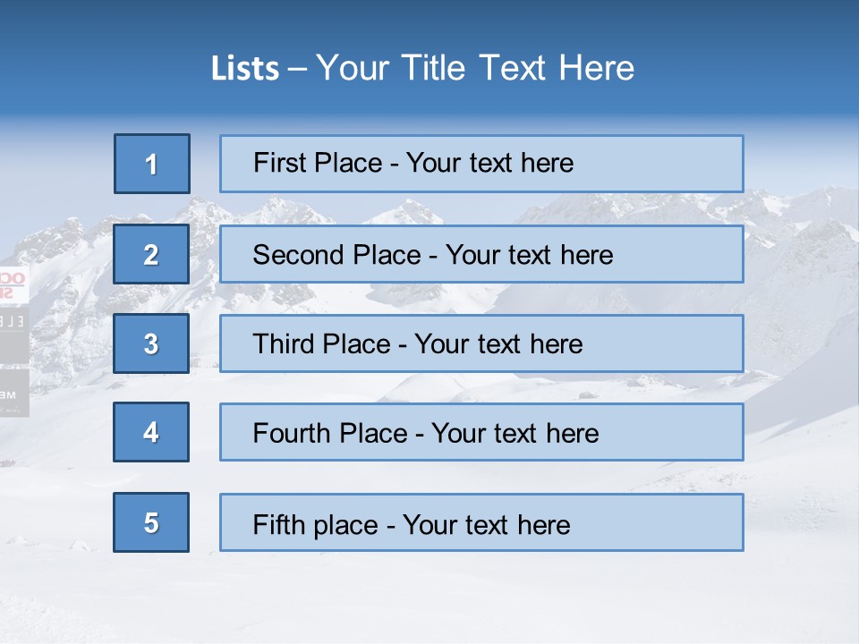 A Snowy Mountain Range With A Street Sign In The Foreground PowerPoint Template