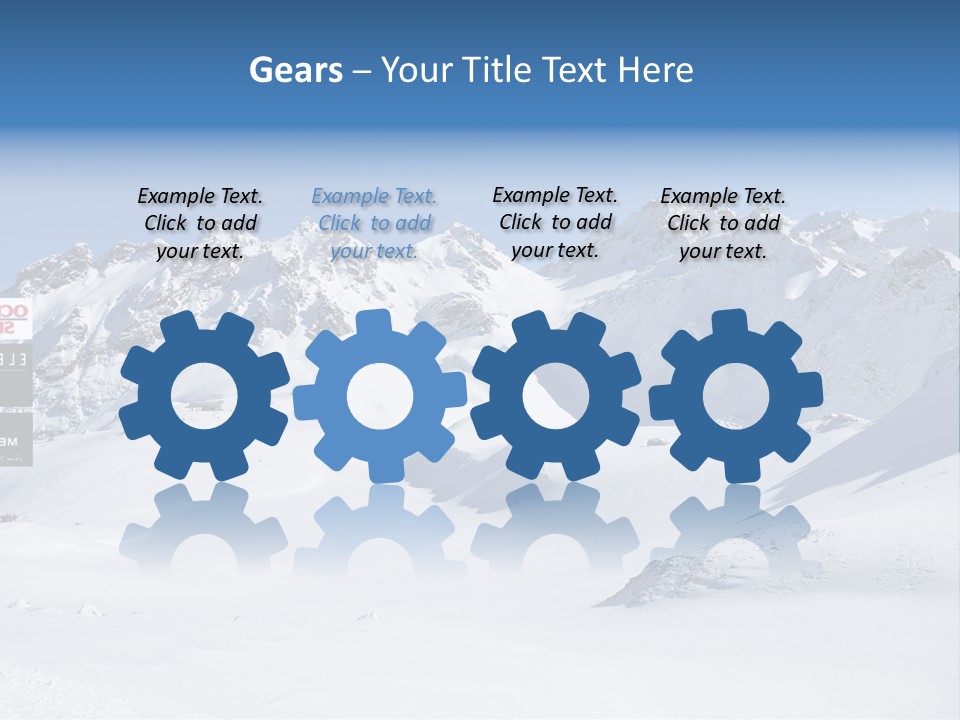 A Snowy Mountain Range With A Street Sign In The Foreground PowerPoint Template