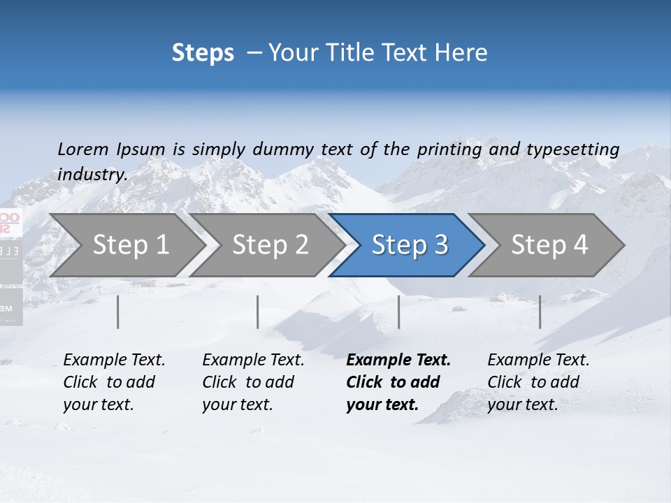 A Snowy Mountain Range With A Street Sign In The Foreground PowerPoint Template