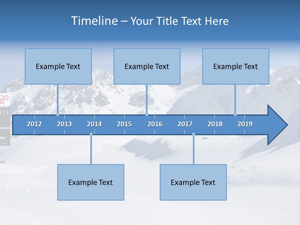A Snowy Mountain Range With A Street Sign In The Foreground PowerPoint Template
