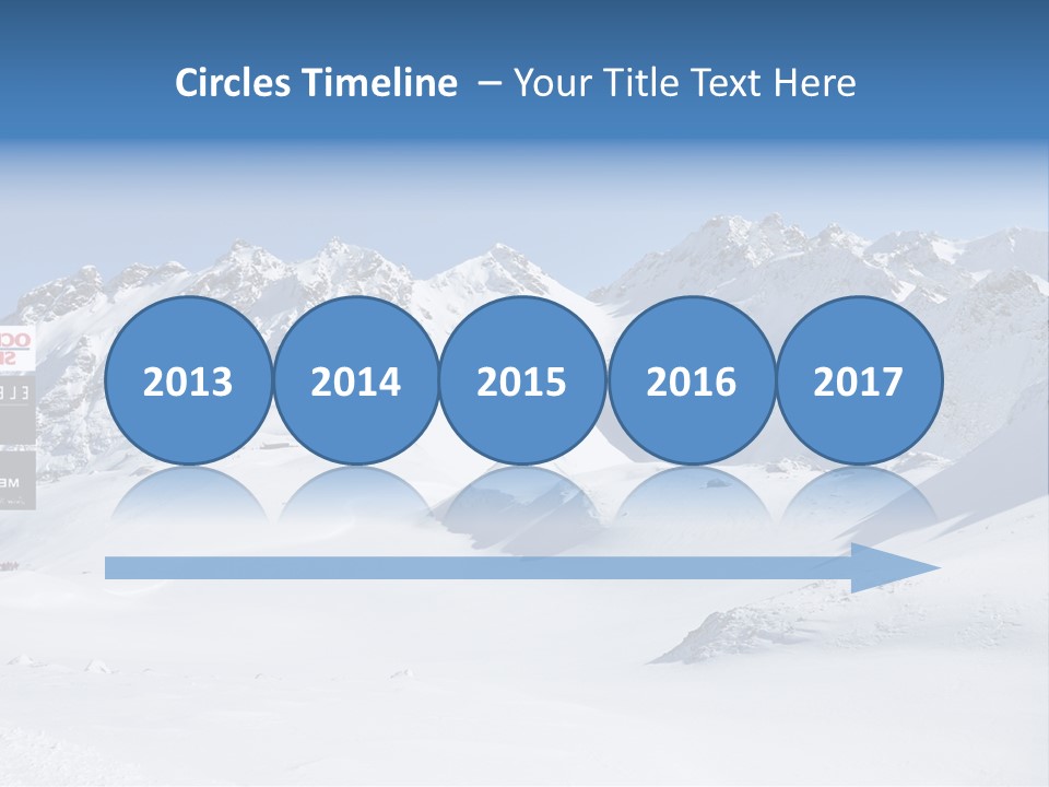 A Snowy Mountain Range With A Street Sign In The Foreground PowerPoint Template