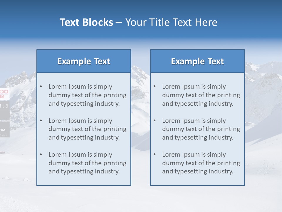 A Snowy Mountain Range With A Street Sign In The Foreground PowerPoint Template