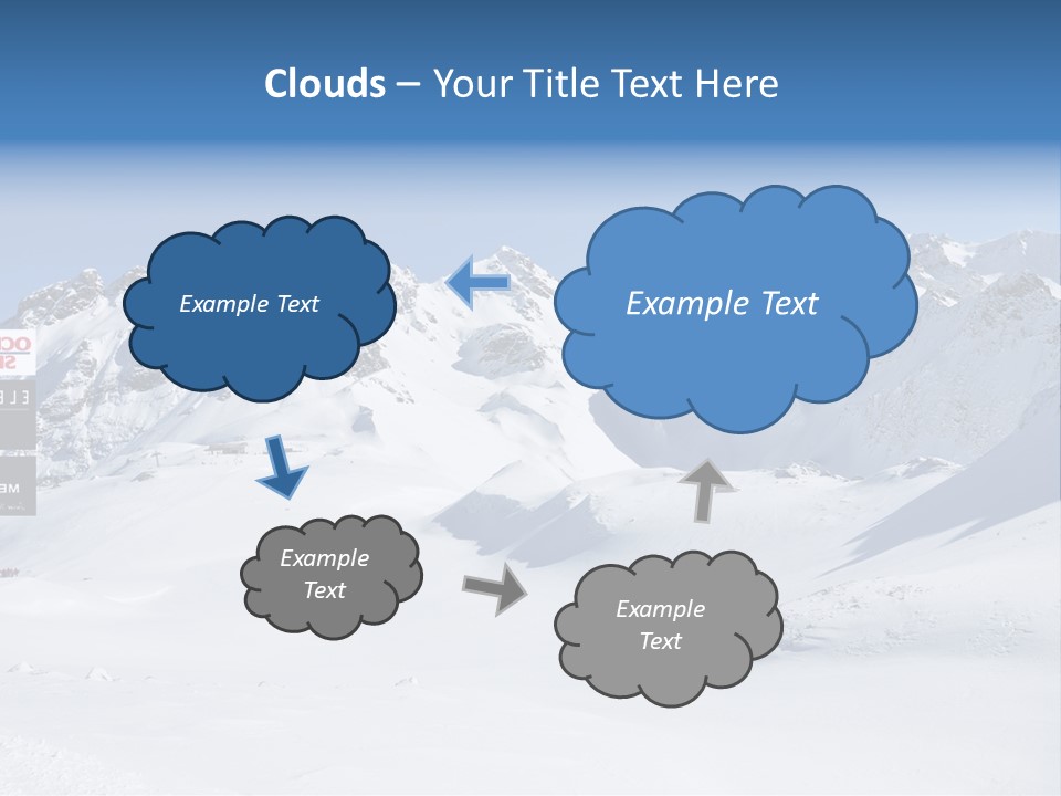 A Snowy Mountain Range With A Street Sign In The Foreground PowerPoint Template
