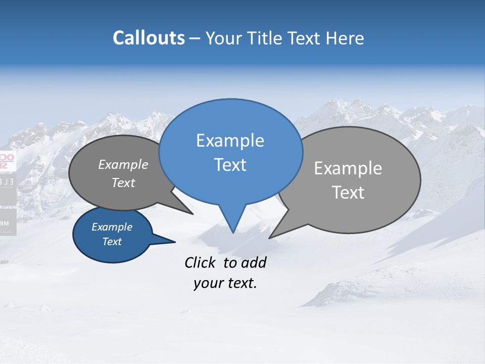 A Snowy Mountain Range With A Street Sign In The Foreground PowerPoint Template