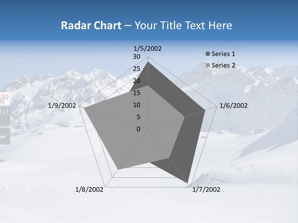 A Snowy Mountain Range With A Street Sign In The Foreground PowerPoint Template