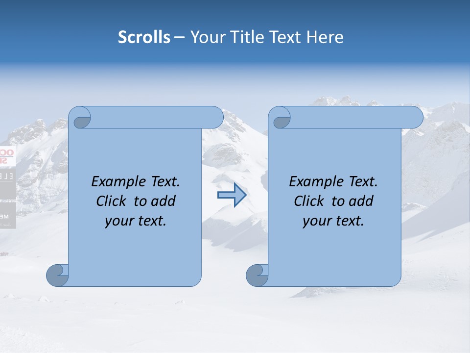 A Snowy Mountain Range With A Street Sign In The Foreground PowerPoint Template