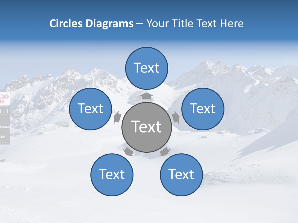 A Snowy Mountain Range With A Street Sign In The Foreground PowerPoint Template