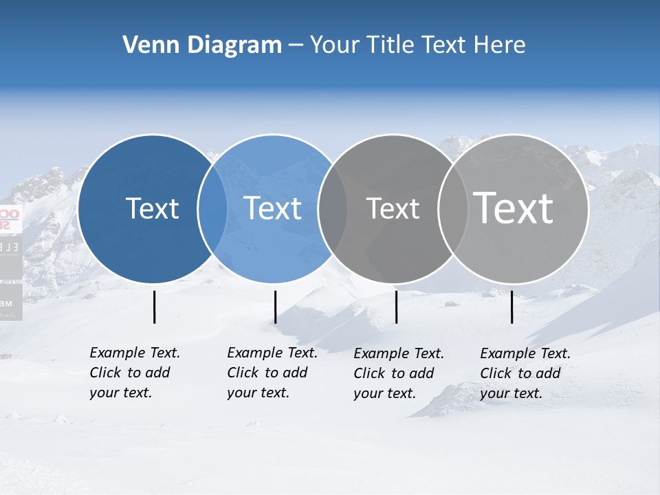 A Snowy Mountain Range With A Street Sign In The Foreground PowerPoint Template