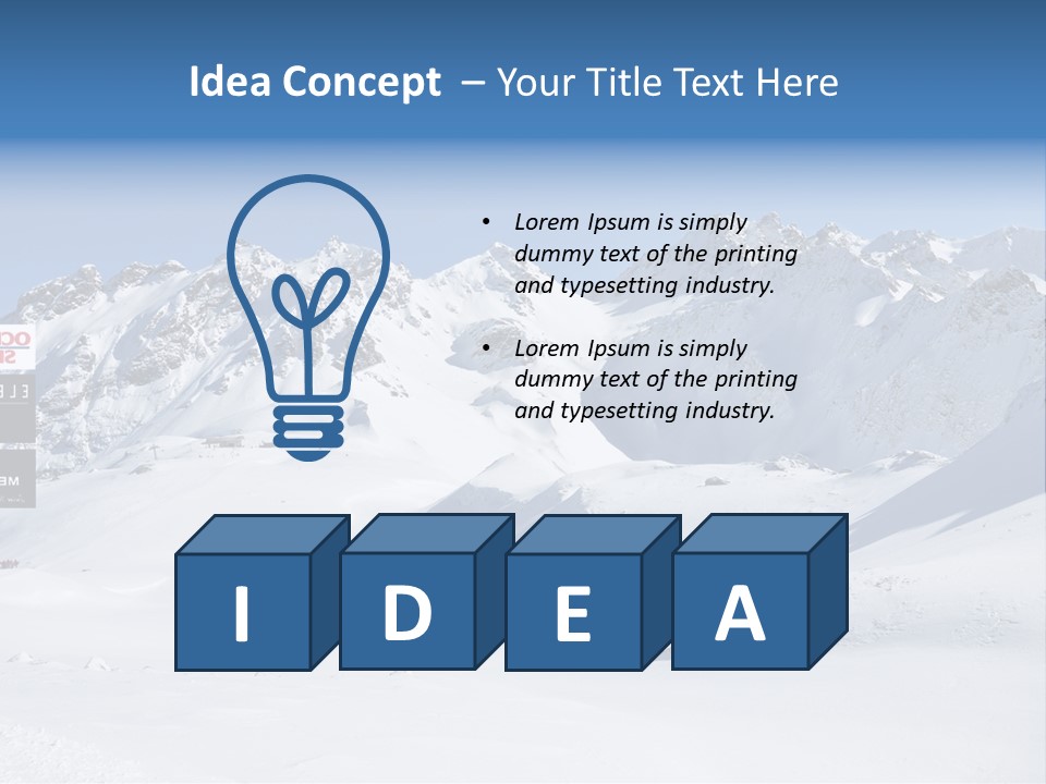 A Snowy Mountain Range With A Street Sign In The Foreground PowerPoint Template