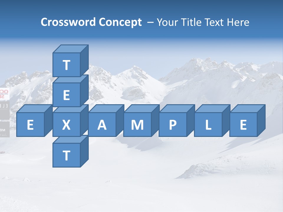 A Snowy Mountain Range With A Street Sign In The Foreground PowerPoint Template