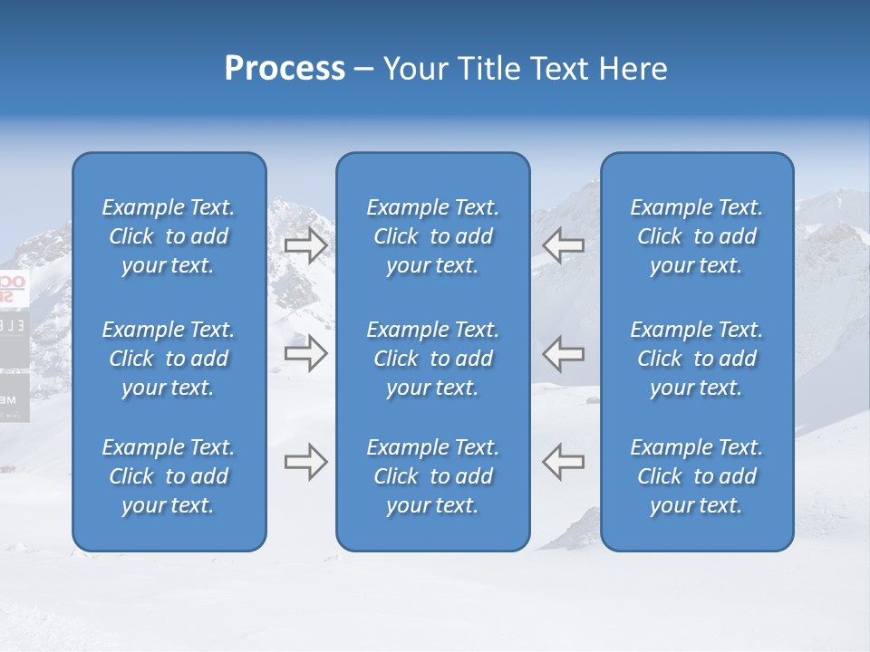 A Snowy Mountain Range With A Street Sign In The Foreground PowerPoint Template