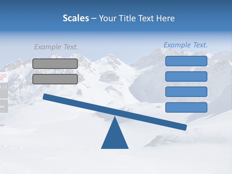 A Snowy Mountain Range With A Street Sign In The Foreground PowerPoint Template
