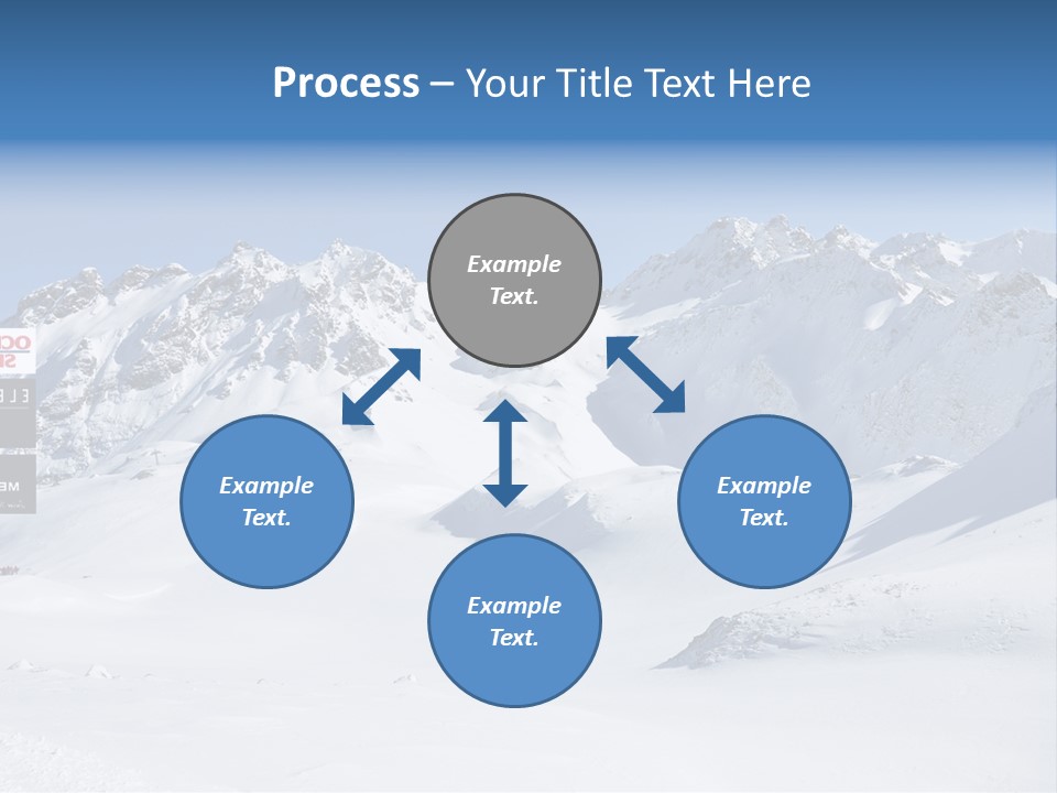 A Snowy Mountain Range With A Street Sign In The Foreground PowerPoint Template