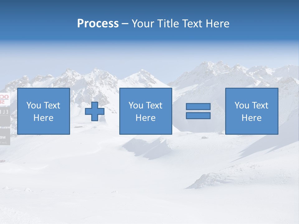 A Snowy Mountain Range With A Street Sign In The Foreground PowerPoint Template