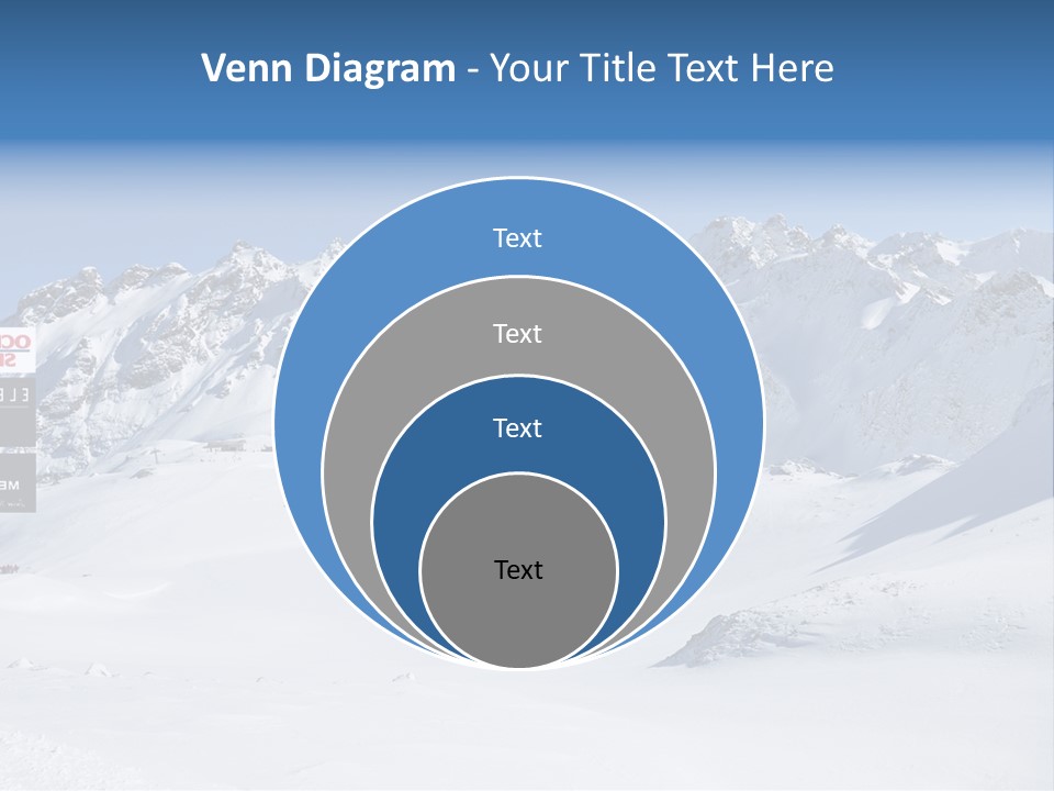 A Snowy Mountain Range With A Street Sign In The Foreground PowerPoint Template