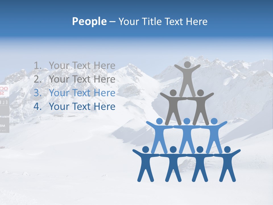 A Snowy Mountain Range With A Street Sign In The Foreground PowerPoint Template