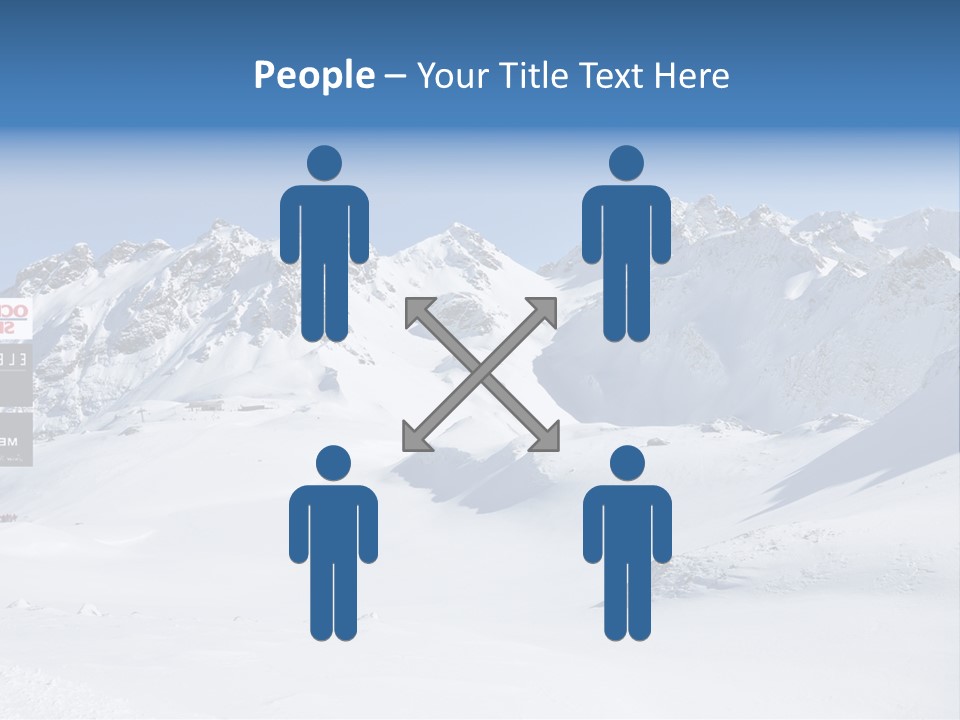 A Snowy Mountain Range With A Street Sign In The Foreground PowerPoint Template