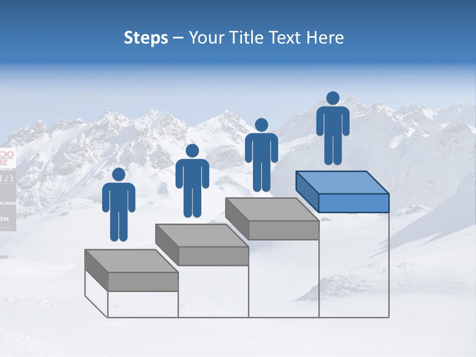 A Snowy Mountain Range With A Street Sign In The Foreground PowerPoint Template