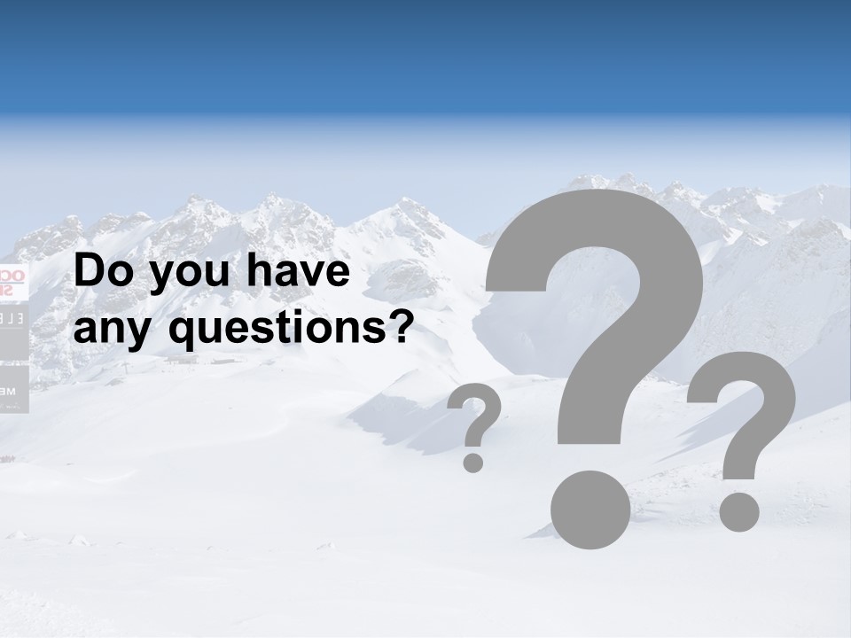 A Snowy Mountain Range With A Street Sign In The Foreground PowerPoint Template