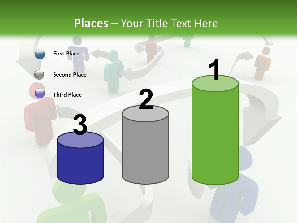 A Group Of People Connected By Arrows On A Green And White Background PowerPoint Template