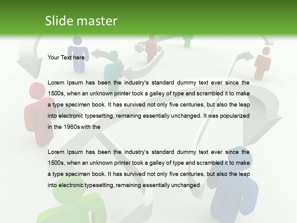 A Group Of People Connected By Arrows On A Green And White Background PowerPoint Template