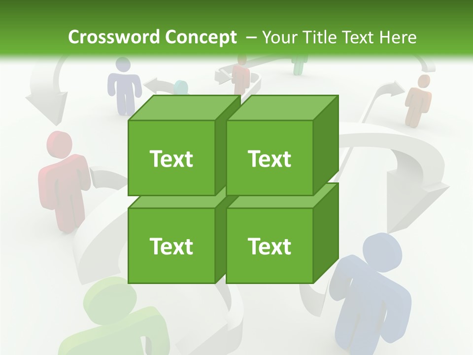 A Group Of People Connected By Arrows On A Green And White Background PowerPoint Template