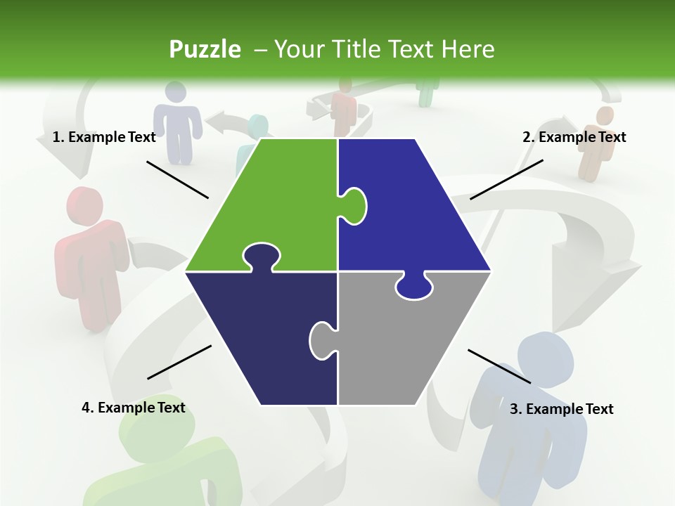 A Group Of People Connected By Arrows On A Green And White Background PowerPoint Template