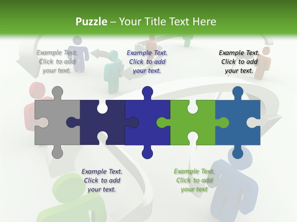 A Group Of People Connected By Arrows On A Green And White Background PowerPoint Template