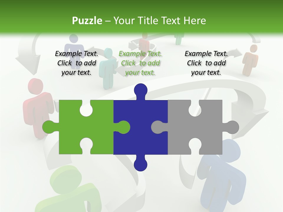 A Group Of People Connected By Arrows On A Green And White Background PowerPoint Template