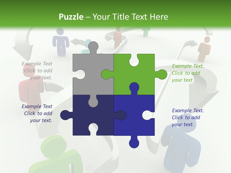 A Group Of People Connected By Arrows On A Green And White Background PowerPoint Template