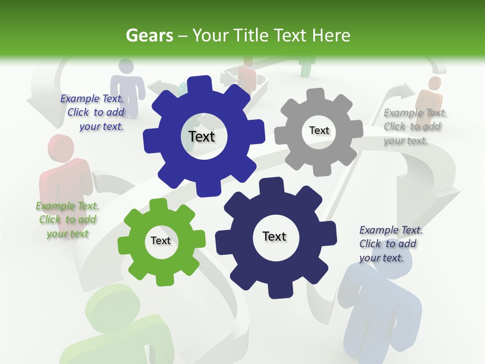 A Group Of People Connected By Arrows On A Green And White Background PowerPoint Template