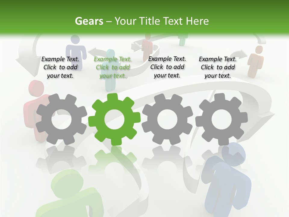 A Group Of People Connected By Arrows On A Green And White Background PowerPoint Template