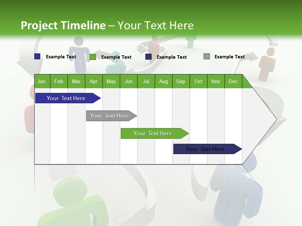 A Group Of People Connected By Arrows On A Green And White Background PowerPoint Template