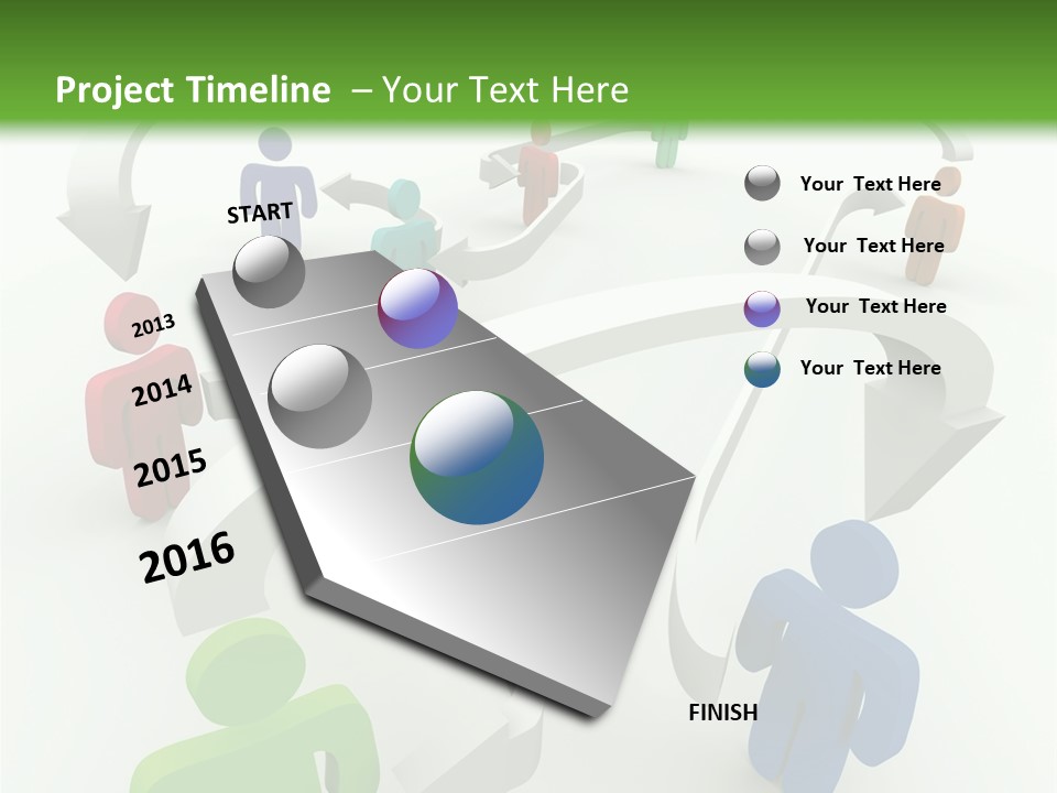 A Group Of People Connected By Arrows On A Green And White Background PowerPoint Template