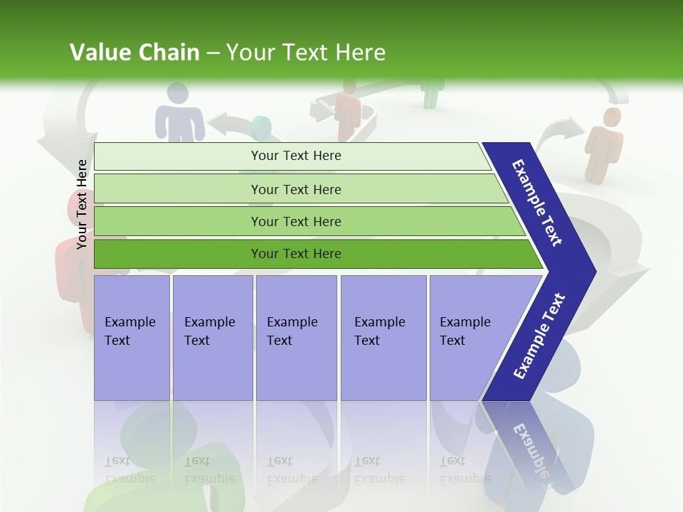 A Group Of People Connected By Arrows On A Green And White Background PowerPoint Template
