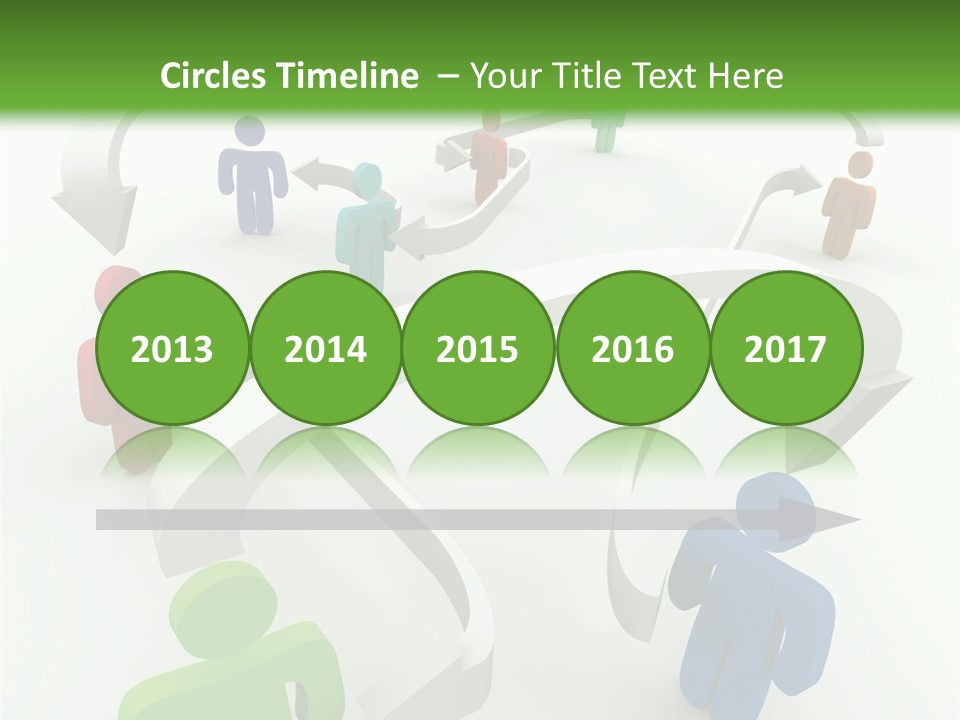 A Group Of People Connected By Arrows On A Green And White Background PowerPoint Template