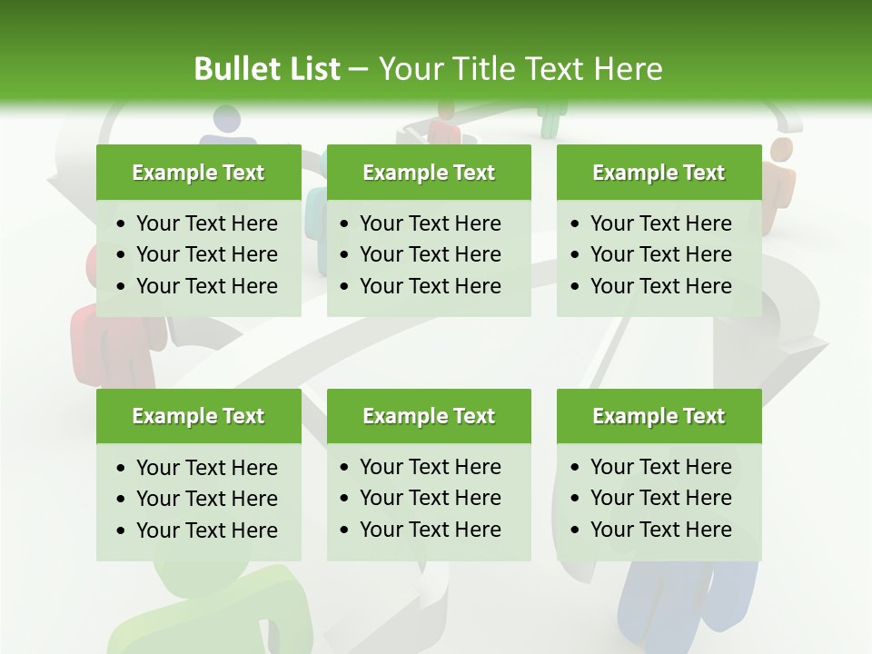 A Group Of People Connected By Arrows On A Green And White Background PowerPoint Template