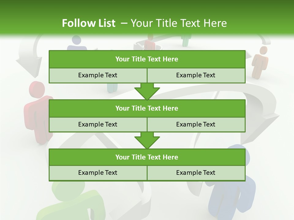 A Group Of People Connected By Arrows On A Green And White Background PowerPoint Template