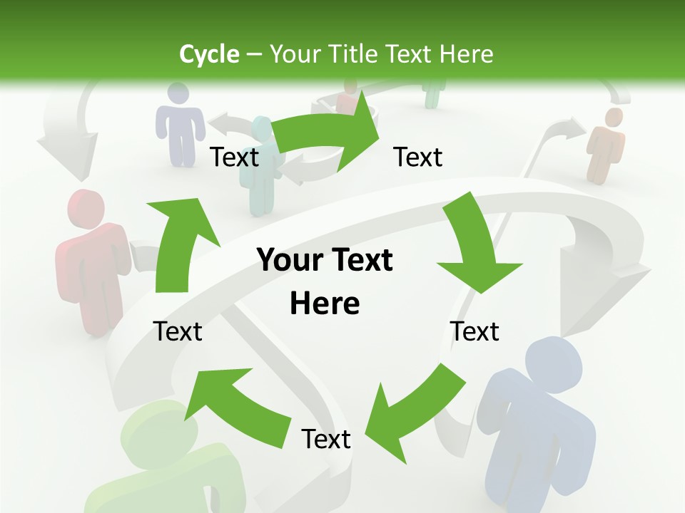 A Group Of People Connected By Arrows On A Green And White Background PowerPoint Template