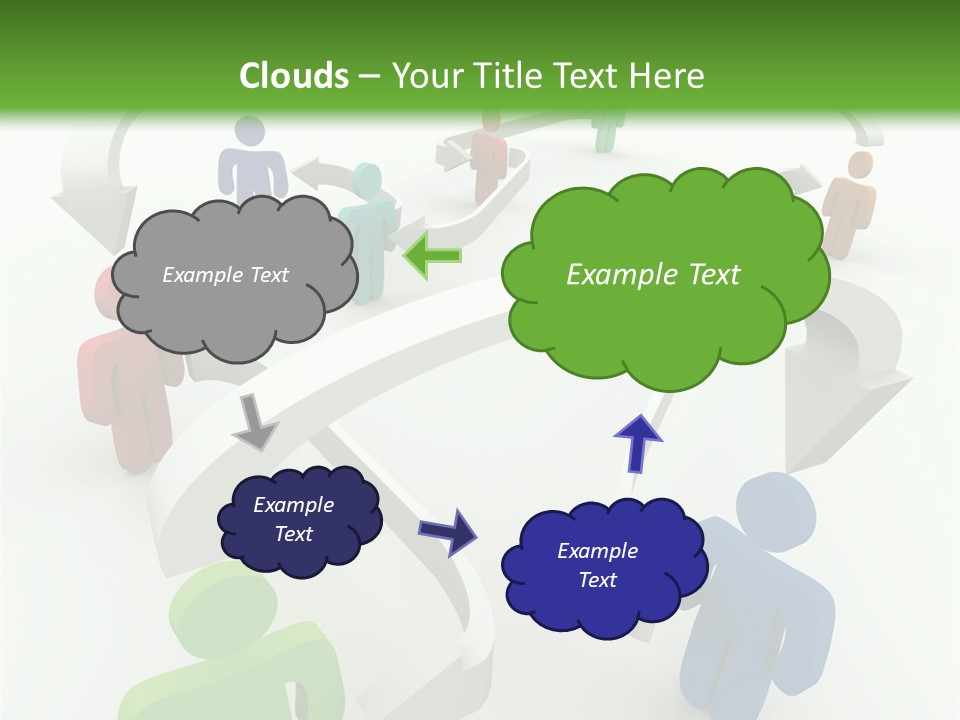 A Group Of People Connected By Arrows On A Green And White Background PowerPoint Template