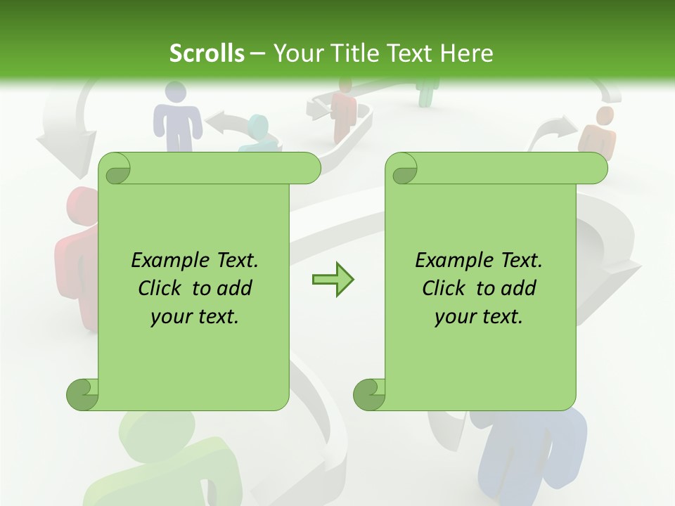 A Group Of People Connected By Arrows On A Green And White Background PowerPoint Template