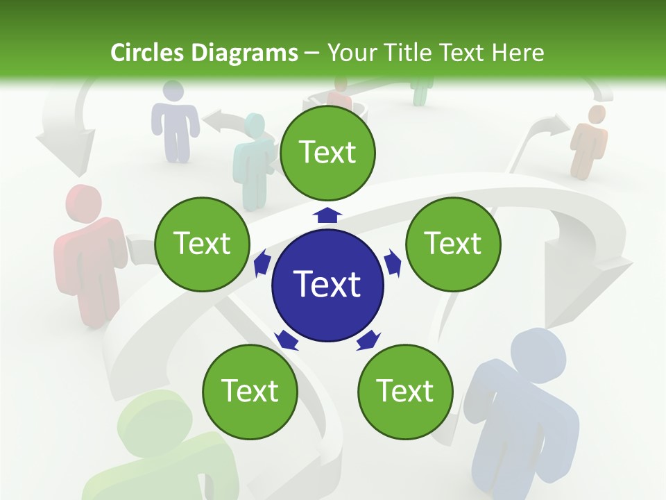 A Group Of People Connected By Arrows On A Green And White Background PowerPoint Template