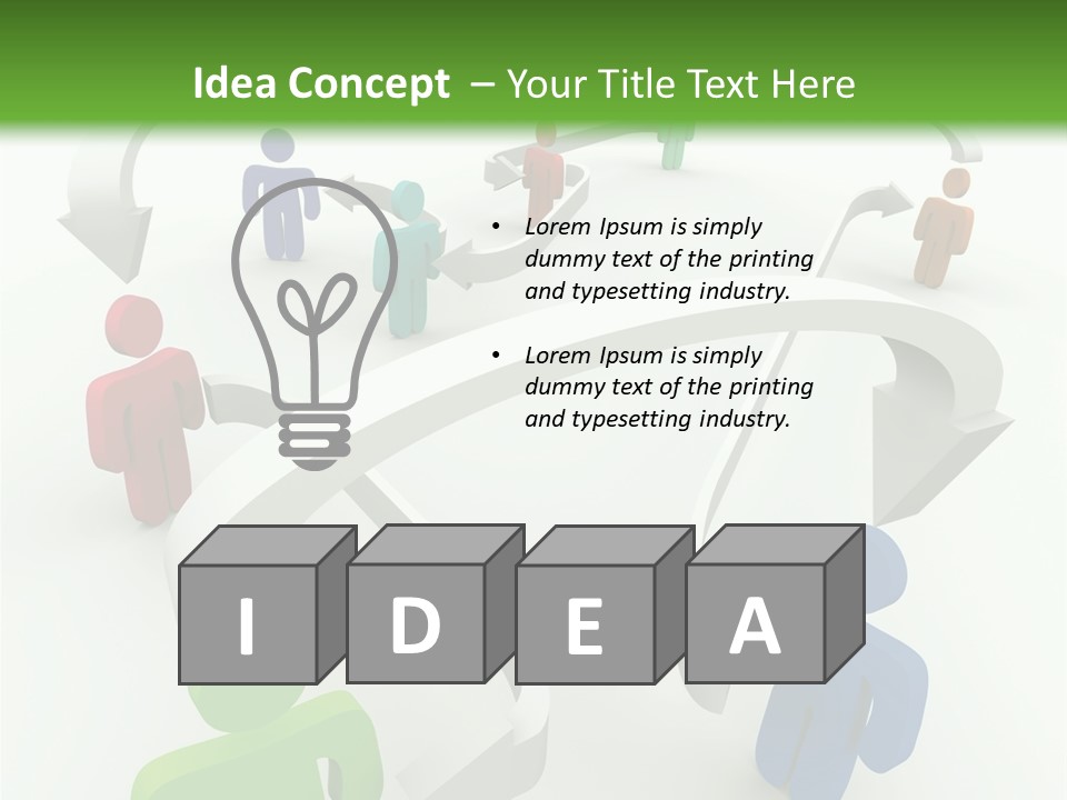 A Group Of People Connected By Arrows On A Green And White Background PowerPoint Template