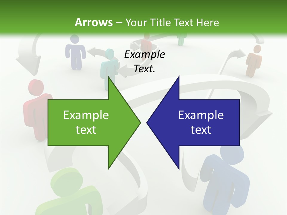 A Group Of People Connected By Arrows On A Green And White Background PowerPoint Template