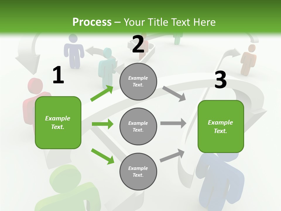 A Group Of People Connected By Arrows On A Green And White Background PowerPoint Template