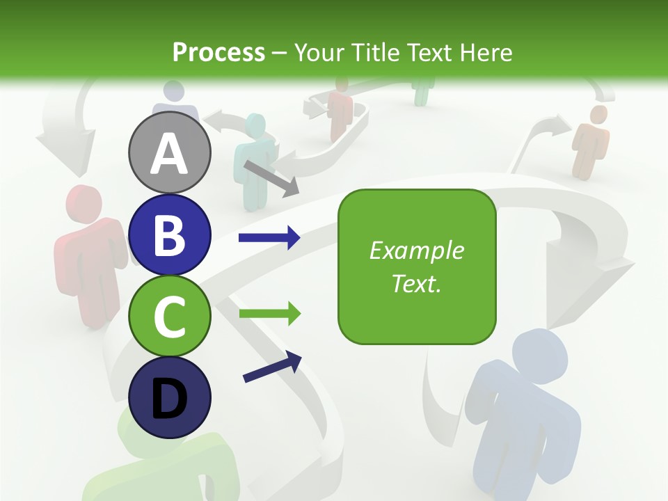 A Group Of People Connected By Arrows On A Green And White Background PowerPoint Template