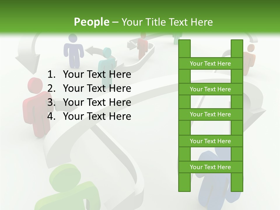 A Group Of People Connected By Arrows On A Green And White Background PowerPoint Template