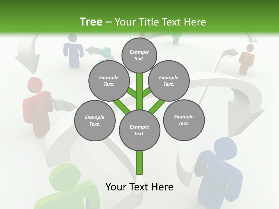 A Group Of People Connected By Arrows On A Green And White Background PowerPoint Template