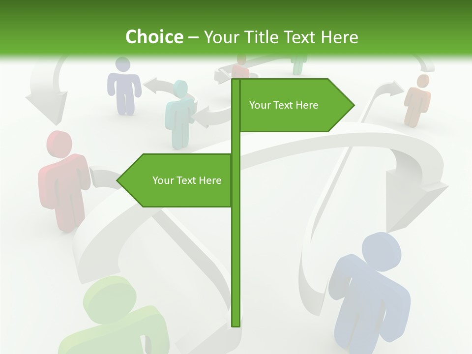 A Group Of People Connected By Arrows On A Green And White Background PowerPoint Template